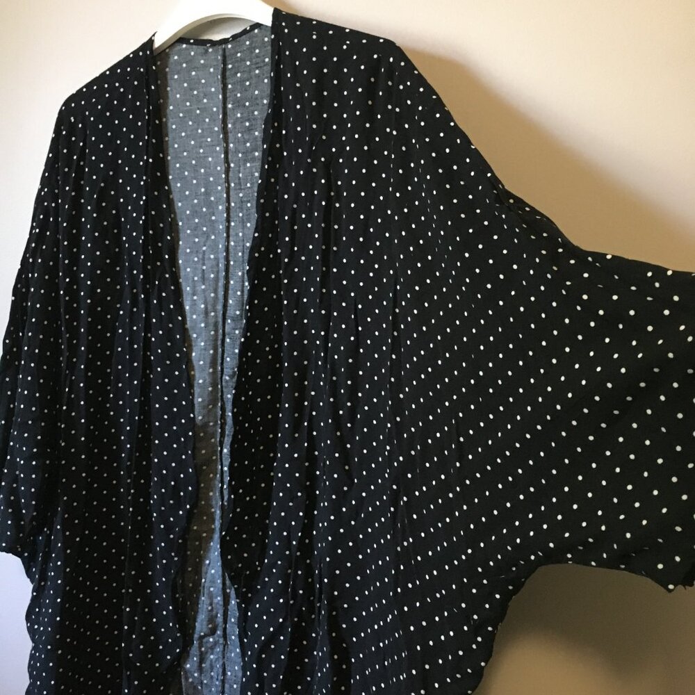 Ardene 100% Viscose Polka Dot Cocoon Kimono Cardigan Cover Up Medium M - Picture 4 of 14